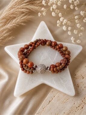 Goldstone Magnetic Beaded Bracelet - 7.5 inches